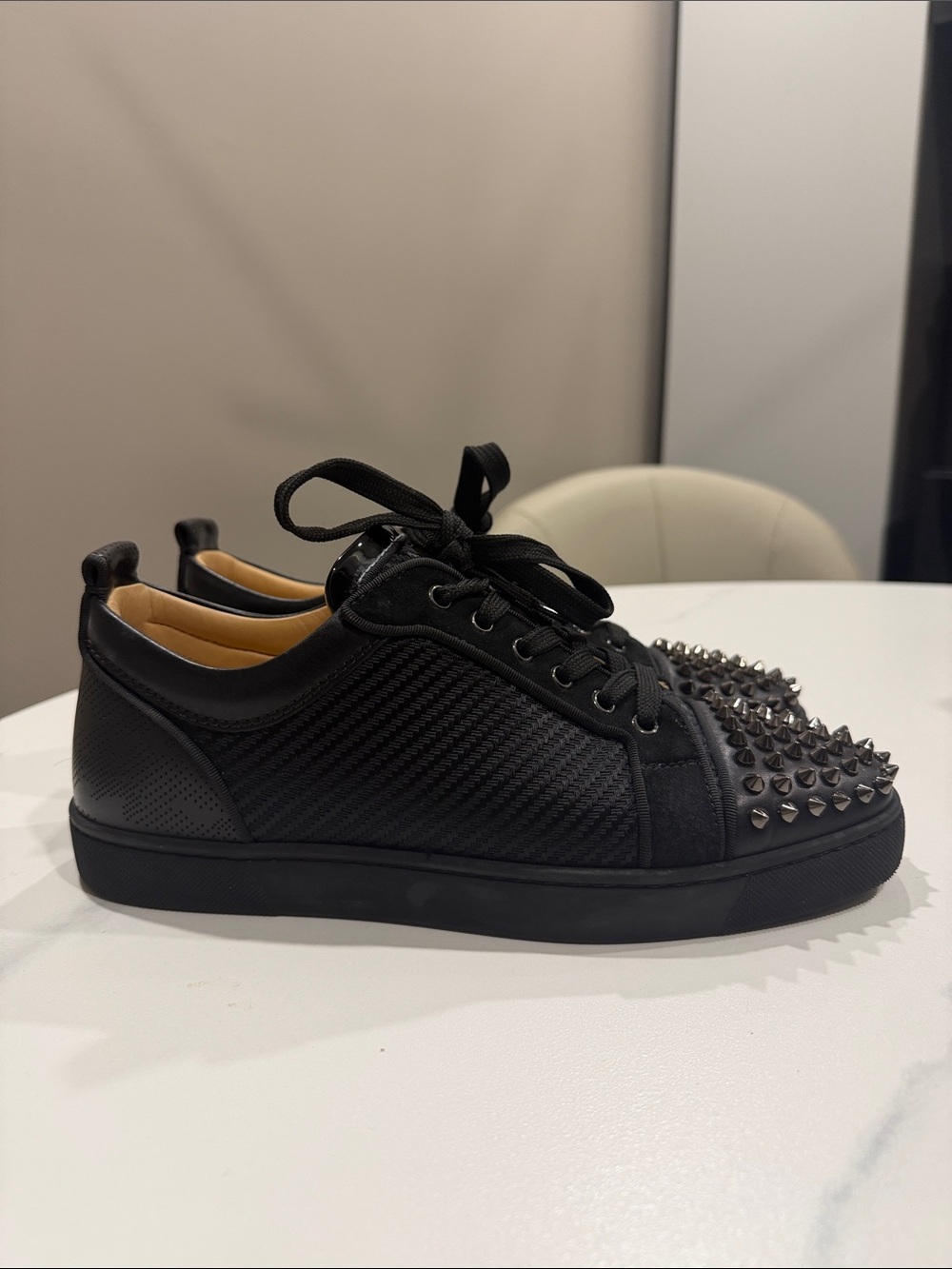 Christian Louboutin Spikes Black Low-Top Sneakers